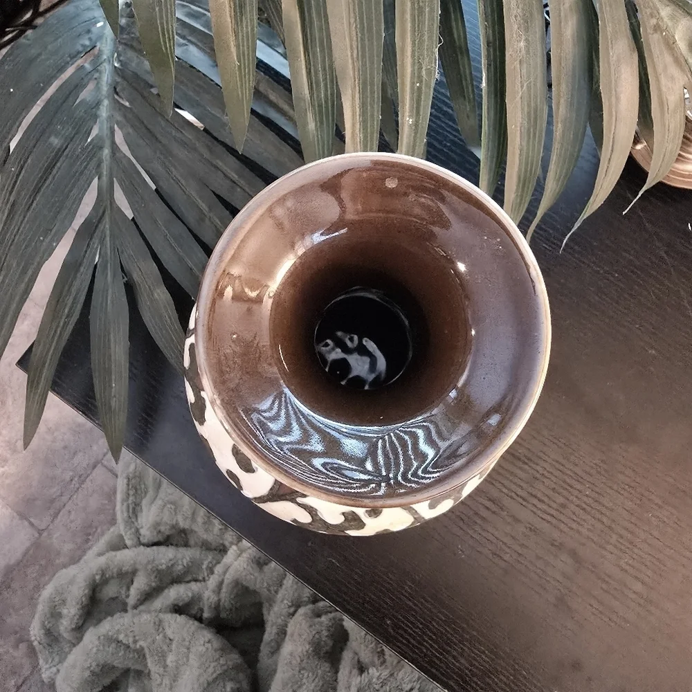 Chinese Cizhou Kiln Style Hand Glazed Stoneware Pottery Vase